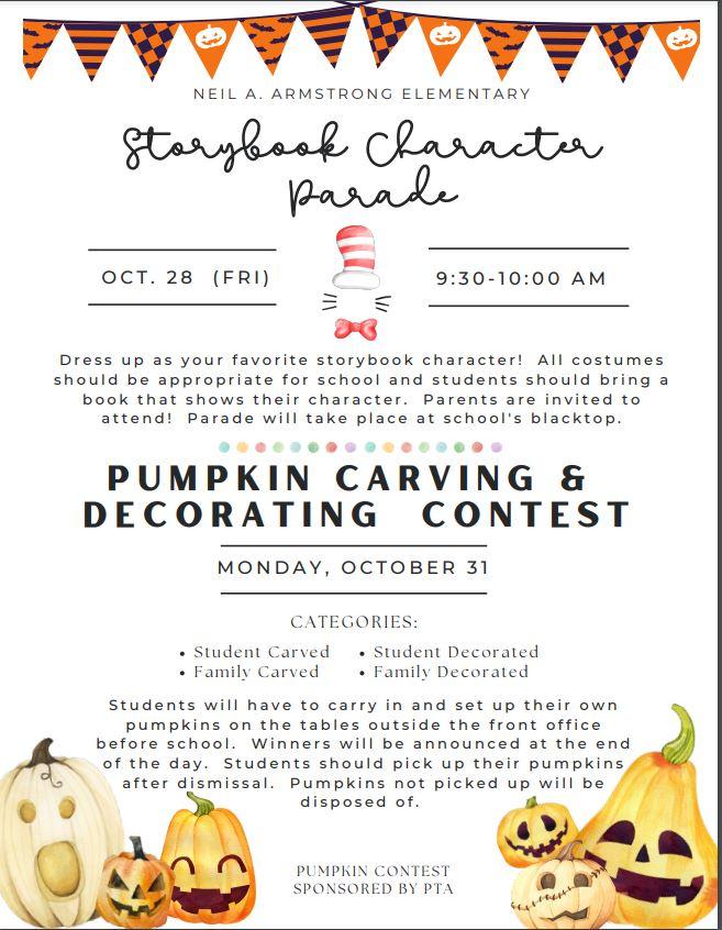 Character Parade & Pumpkin Carving! 